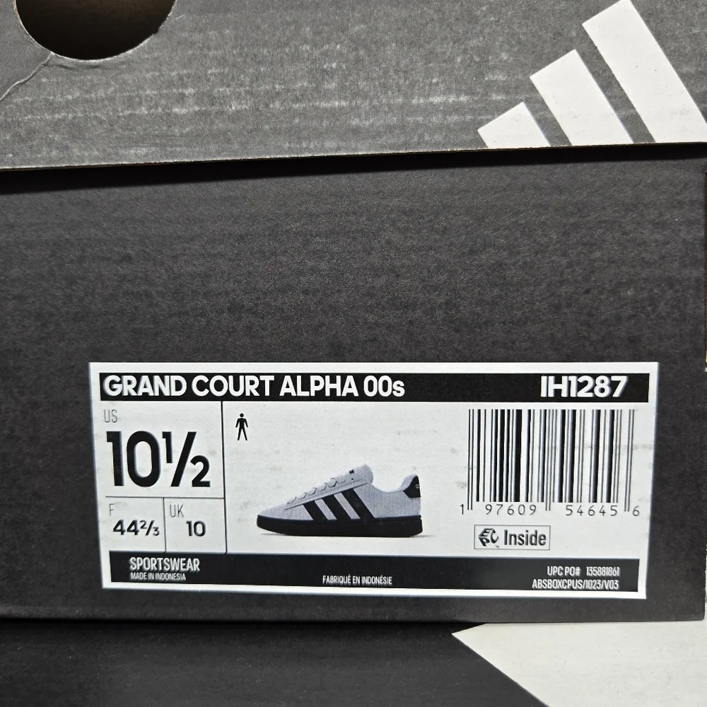 New adidas Grand Court Alpha 'Grey Black' IH1287 Men's Shoes Size 10.5
